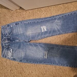 Classic Blue Distressed Girl Jeans